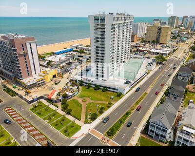 Foto aerea di condomini su Virginia Beach Foto Stock