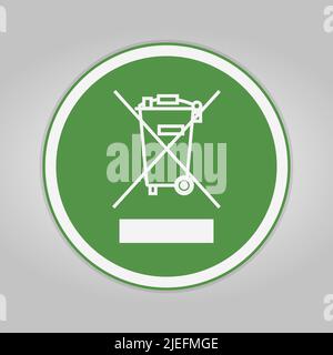 Simbolo di assenza di rifiuti isolato su sfondo bianco Illustrazione Vettoriale