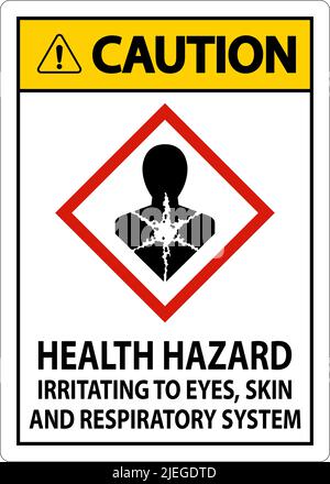 Attenzione pericolo per la salute GHS Sign on White background Illustrazione Vettoriale