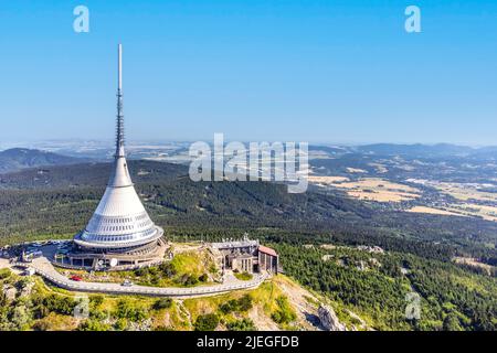 Jested Mountain Hotel dall'alto Foto Stock