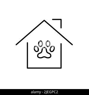 Casa per animali domestici. Icona della linea di traccia modificabile pixel Perfect Illustrazione Vettoriale