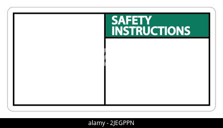 Simbolo istruzioni di sicurezza etichetta su sfondo bianco, illustrazione vettoriale Illustrazione Vettoriale