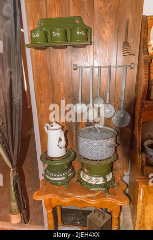 Enkhuizen, Paesi Bassi. Giugno 2022. L'interno di un cottage di pescatori a Enkhuizen. Foto di alta qualità Foto Stock