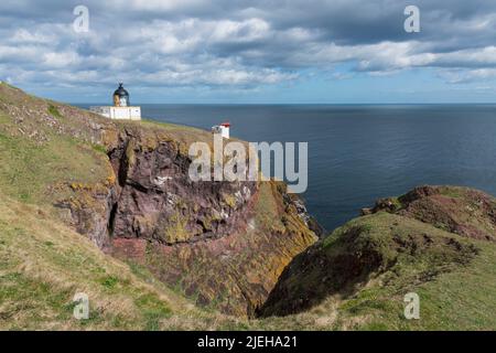Faro di St Abbs Head, Berwickshire, Scozia Foto Stock