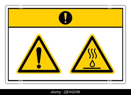 Attenzione liquidi caldi simbolo di pericolo di ustioni su sfondo bianco Illustrazione Vettoriale