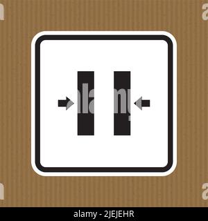 Pericolo di schiacciamento chiusura simbolo stampo isolamento su sfondo bianco, illustrazione vettoriale Illustrazione Vettoriale