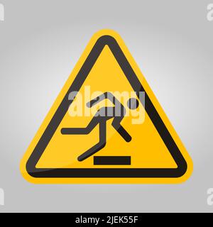 Attenzione ostacoli simbolo segno isolare su sfondo bianco,Vector Illustratio Illustrazione Vettoriale