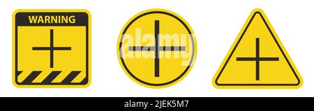 Attenzione più simbolo di polarità positiva Illustrazione Vettoriale