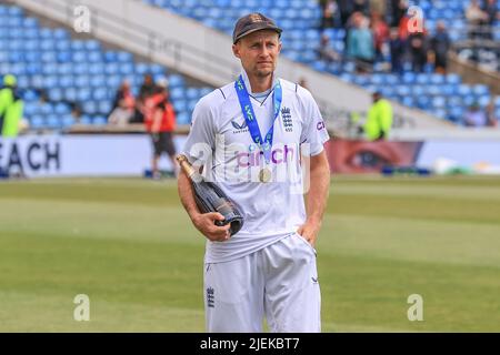 Leeds, Regno Unito. 27th giugno 2022. Joe Root of England è giocatore della serie a Leeds, Regno Unito il 6/27/2022. (Foto di Mark Cosgrove/News Images/Sipa USA) Credit: Sipa USA/Alamy Live News Foto Stock