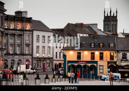 St Cattedrale di Maria, torre in stile neogotico a Kilkenny, Irlanda. Foto Stock