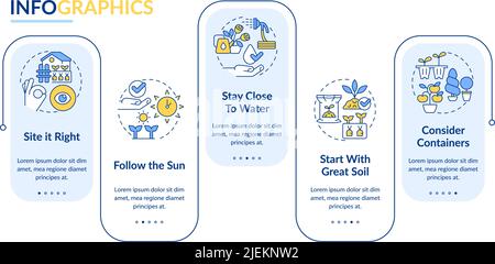 Punte di giardinaggio modello infografico rettangolo Illustrazione Vettoriale