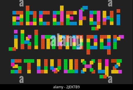 Set di lettere in mattoni Illustrazione Vettoriale