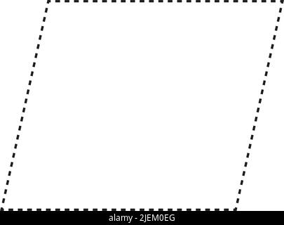 Icona vettoriale a simboli tratteggiati a forma di parallelogramma per l'elemento dell'interfaccia utente di un disegno grafico creativo in un'illustrazione a pittogramma Illustrazione Vettoriale