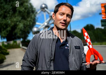 L'astronauta Thomas Pesquet si pone per il fotografo in un incontro con l'astronauta francese Pesquet in vista della conferenza ministeriale dell'ESA che si terrà a Parigi a fine novembre, lunedì 27 giugno 2022, a Bruxelles. BELGA PHOTO LAURIE DIEFFEMBACQ Foto Stock