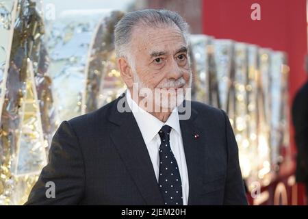 Taormina, Italia. 26th giugno 2022. Taormina Messina, Italia, 26 giugno 2022, 68th Taormina Film Fest. Nella foto: Francis Ford Coppola partecipa al tappeto rosso del Taormina Film Fest 2022. Nel corso del 68th Taormina Film Fest 2022, News in Taormina, Italy, June 26 2022 Credit: Independent Photo Agency/Alamy Live News Foto Stock