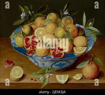 Jacob van Hulsdonck, Still Life with Lemons, Oranges, and a Pomegranate; circa 1620–1640; olio su pannello; Foto Stock