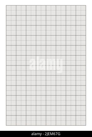 Carta per grafici. Carta a griglia millimetrica stampabile con linee colorate. Modello geometrico per la misurazione della scala di linee di ingegneria tecnica e scolastica. Realistico Illustrazione Vettoriale