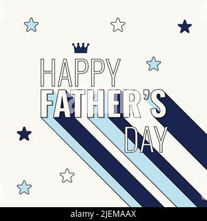 Biglietto d'auguri con testo in stile retrospettivo Festa dei Padri Illustrazione Vettoriale