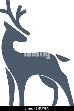 Illustrazione vettoriale del cervo, modello logo del cervo Illustrazione Vettoriale