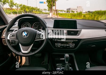 Interior shot della Cina solo BMW Serie 1 berlina. Foto Stock