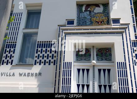 Villa Villekulla di otto Wagner, splendida mostra di architettura a Vienna, museo Ernst Fuchs Foto Stock