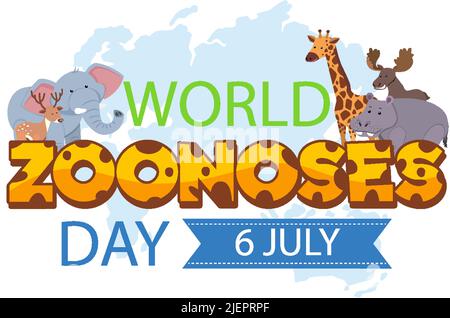 World zoonoses giorno banner disegno illustrazione Illustrazione Vettoriale