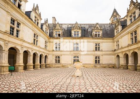 L'Château de Villandry è una splendida residenza di campagna situata a Villandry, nel dipartimento di Indre-et-Loire della Francia. Il famoso gar rinascimentale Foto Stock