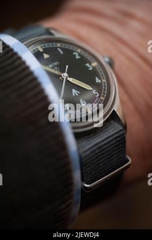 vintage militari smiths inglese fatto windup orologio da polso Foto Stock