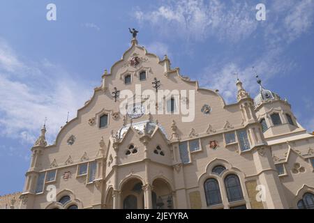 Municipio Art nouveau, Kossuth ter, Kecskemet, Ungheria Foto Stock