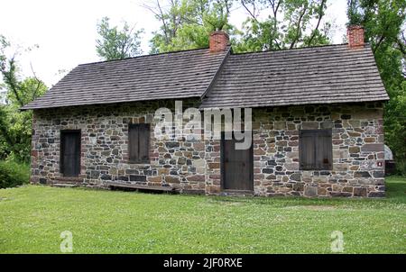 Casa di Christopher, ca. 1720, nella storica città di Richmond, collezione di vecchie case e case, Staten Island, NY, USA Foto Stock