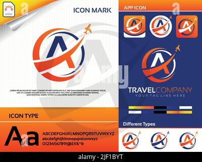 Lettera a logo da viaggio Premium Vector Illustrazione Vettoriale