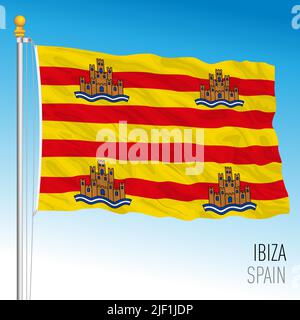 Bandiera Ibiza, Isole Baleari, Spagna, illustrazione vettoriale Illustrazione Vettoriale