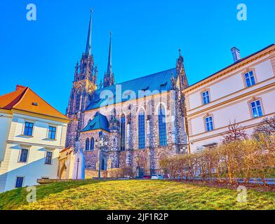 Cattedrale di San Pietro e Paolo nel cuore di Brno, Repubblica Ceca Foto Stock