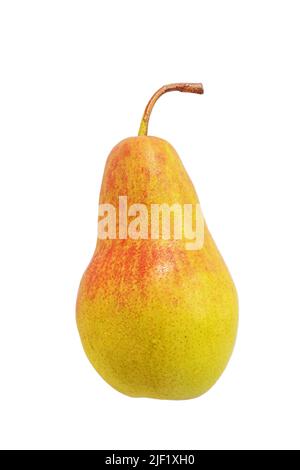 Frutta, cibo sano. Un isolato di pera su sfondo bianco. Foto Stock