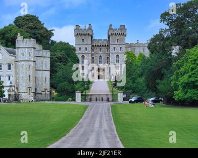 Castello di Windsor, ingresso dal Long Walk Foto Stock