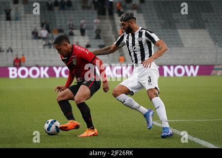 Curitiba, Brasile. 28th giugno 2022. Durante la partita Athletico x Libertad per la Copa Libertadores, tenutasi allo stadio Joaquim Américo Guimarães di Curitiba, PR. Credit: Carlos Pereyra/FotoArena/Alamy Live News Foto Stock