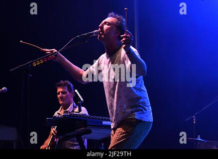 Gust che si esibisce al Green River Festival Foto Stock