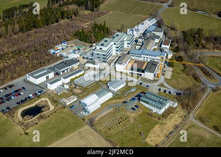 Fotografia aerea, Fraunhofer Institute for Molecular Biology and Applied Ecology, Grafschaft, Schmallenberg, Sauerland, Renania settentrionale-Vestfalia, Germa Foto Stock