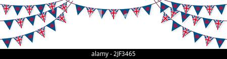 Bunting ghirlanda (bandiere del pennant) illustrazione della decorazione | bandiera britannica Illustrazione Vettoriale