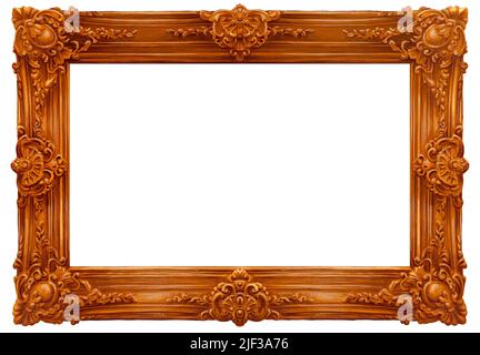 Cornice decorativa per dipinti o foto. Illustrazione artigianale con classica struttura antica. Foto Stock