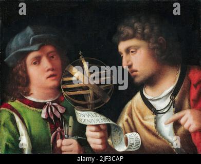 Giorgione (Giorgio Barbarelli da Castelfranco), Giovanni Borgherini e il suo Tutor, dipingendo in olio su tela, prima del 1510 Foto Stock