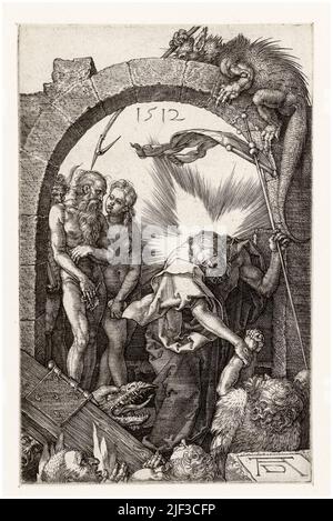 La discesa di Cristo nel Limbo, incisione dei primi 16th anni di Albrecht Durer, 1512 Foto Stock