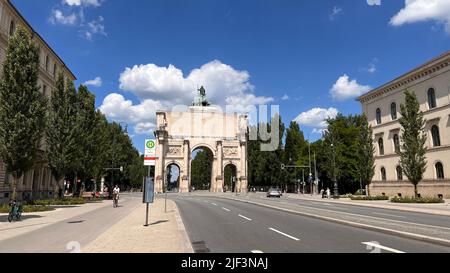 Siegestor a Monaco, Baviera, Germania Foto Stock