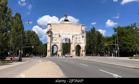 Siegestor a Monaco, Baviera, Germania Foto Stock