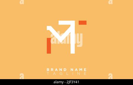 LETTERE ALFABETICHE MT sigla logo monogramma Illustrazione Vettoriale
