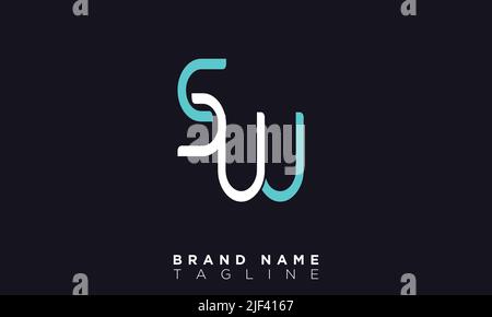 Lettere alfabetiche SW iniziali logo monogramma Illustrazione Vettoriale