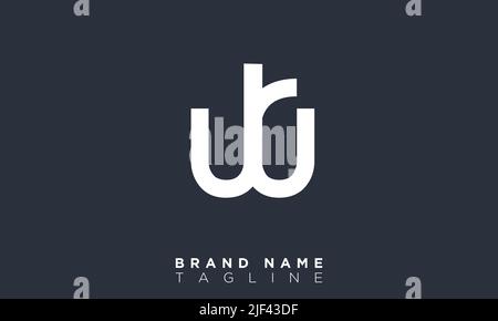 Lettere alfabetiche WR iniziali logo monogramma Illustrazione Vettoriale