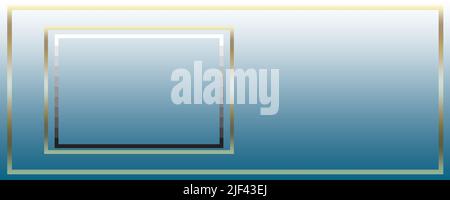 Sfumatura geometrico chiaro blu banner astratto dorato sfondo cornice Foto Stock