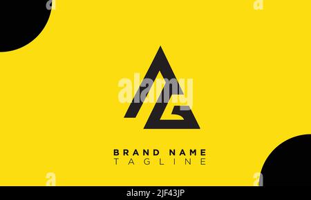 AG lettere alfabetiche iniziali logo monogramma GA, A e G. Illustrazione Vettoriale