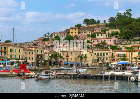 Porto Azzurro, Elba, Toscana, Italia Foto Stock